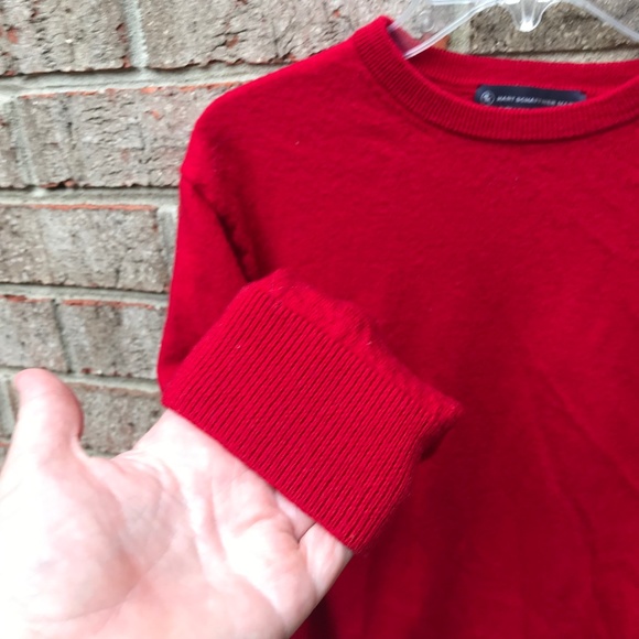 HART SCHAFFNER MARX Extra Fine Merino Wool Red Sweater | L/XL - Picture 5 of 7